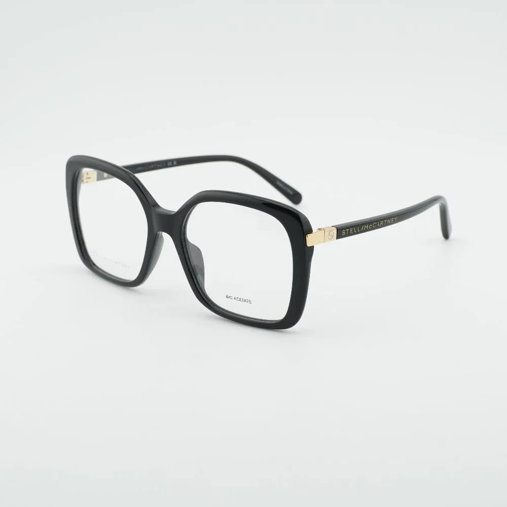 Stella McCartney SC50044I 001 Eyeglasses Shiny Black 56mm Square Frame
